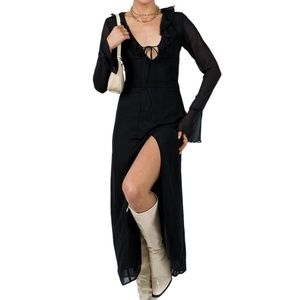Rosalia Maxi Dress Black Princess Polly Witchy Whimsigoth